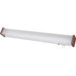 Overbed Light,Walnut,T8 Ballast, 4ft, Top-Switch, Bottom-Chain, w/Night Light