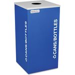 Ex-Cell Kaleidoscope Recycling Container, 24 Gallon, Bottle/Can, Royal Blue