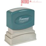 Title Stamp,"Entered",w/Blank Window,1/2"x1-5/8",Red