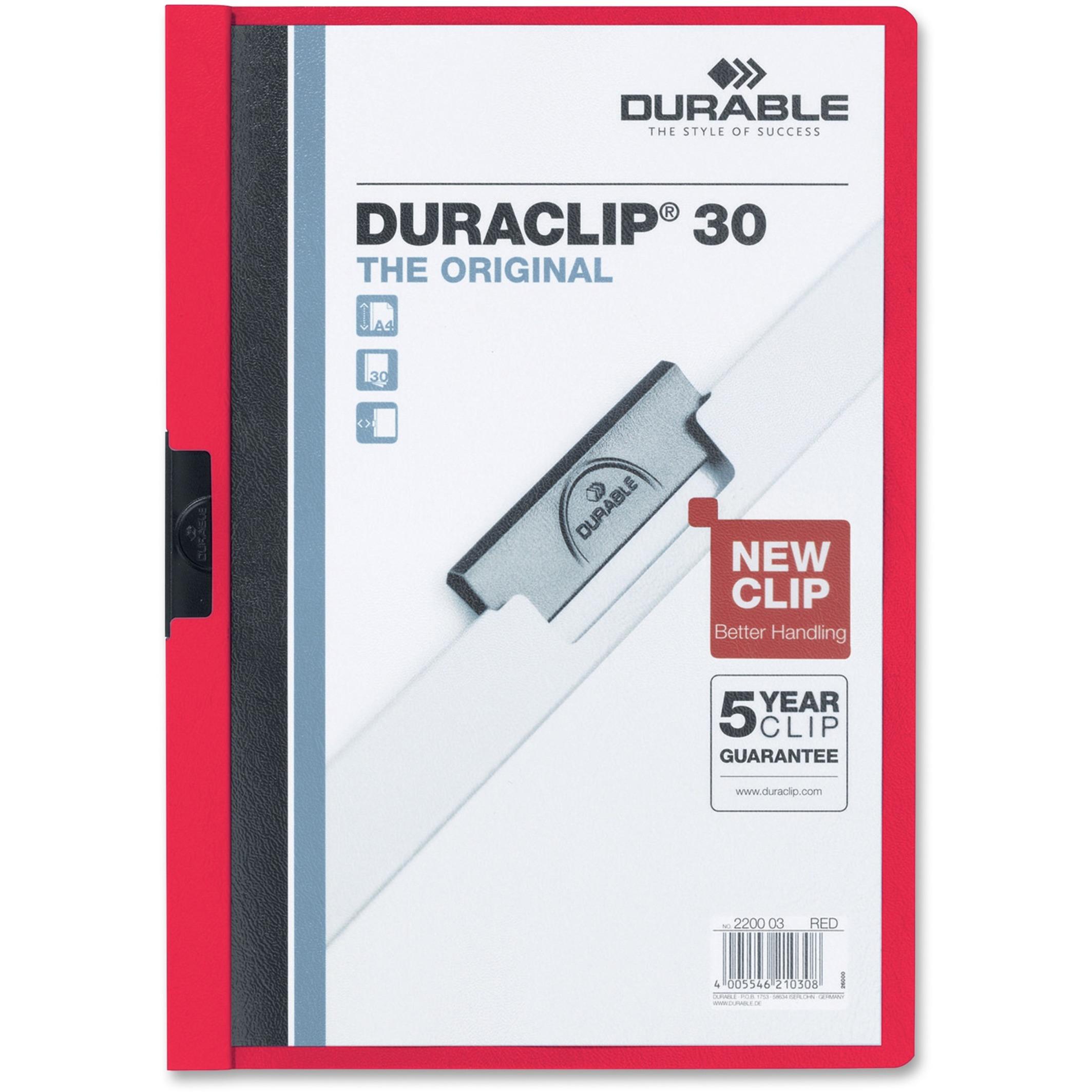 Report Cover w/Clip, 30 Sheet Capacity, 11"x8-1/2", Red