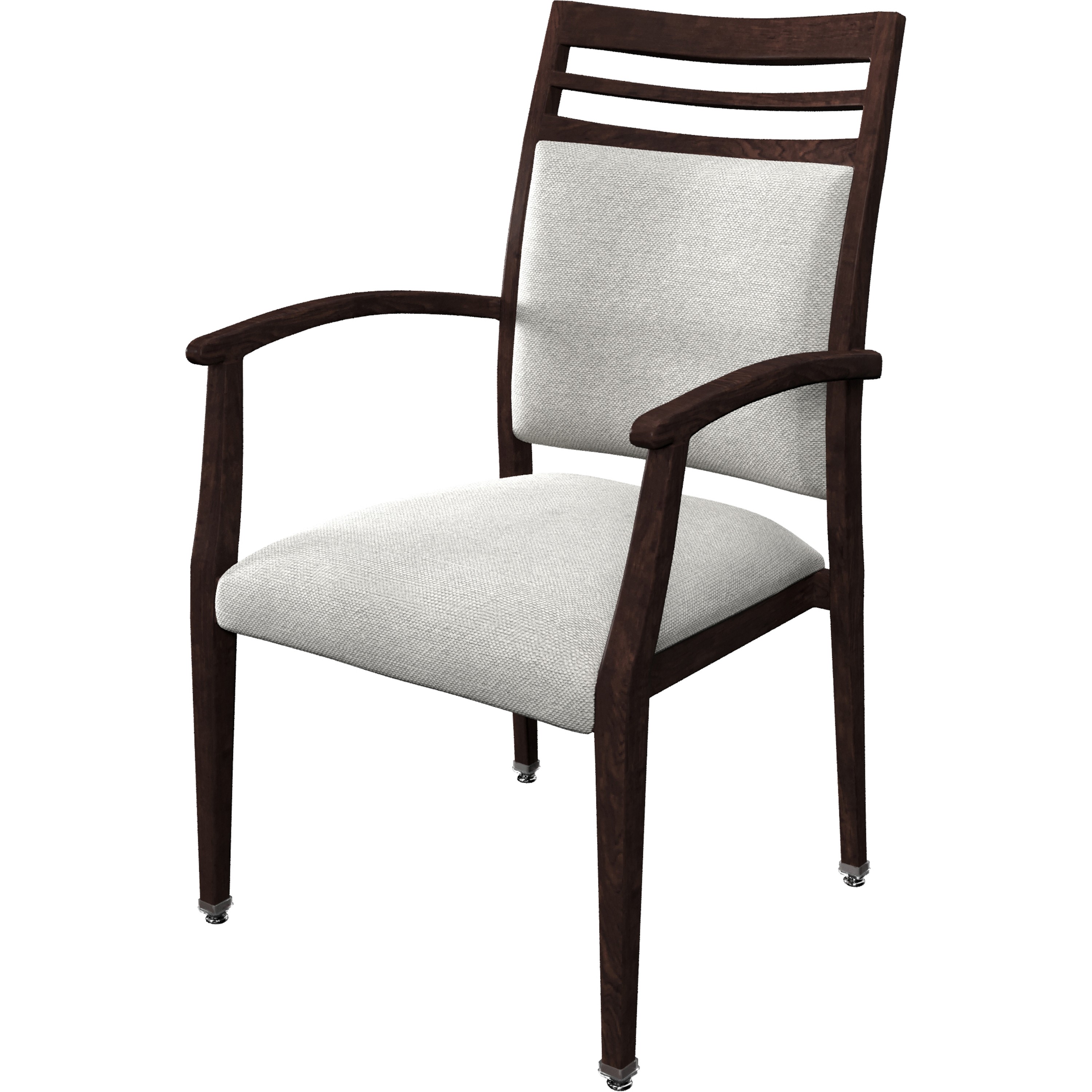 Maxwell Thomas® Skyland Dining Armchair with Casters, Grade G - Frame Finish: Ravenwood Wheel Color: Chrome