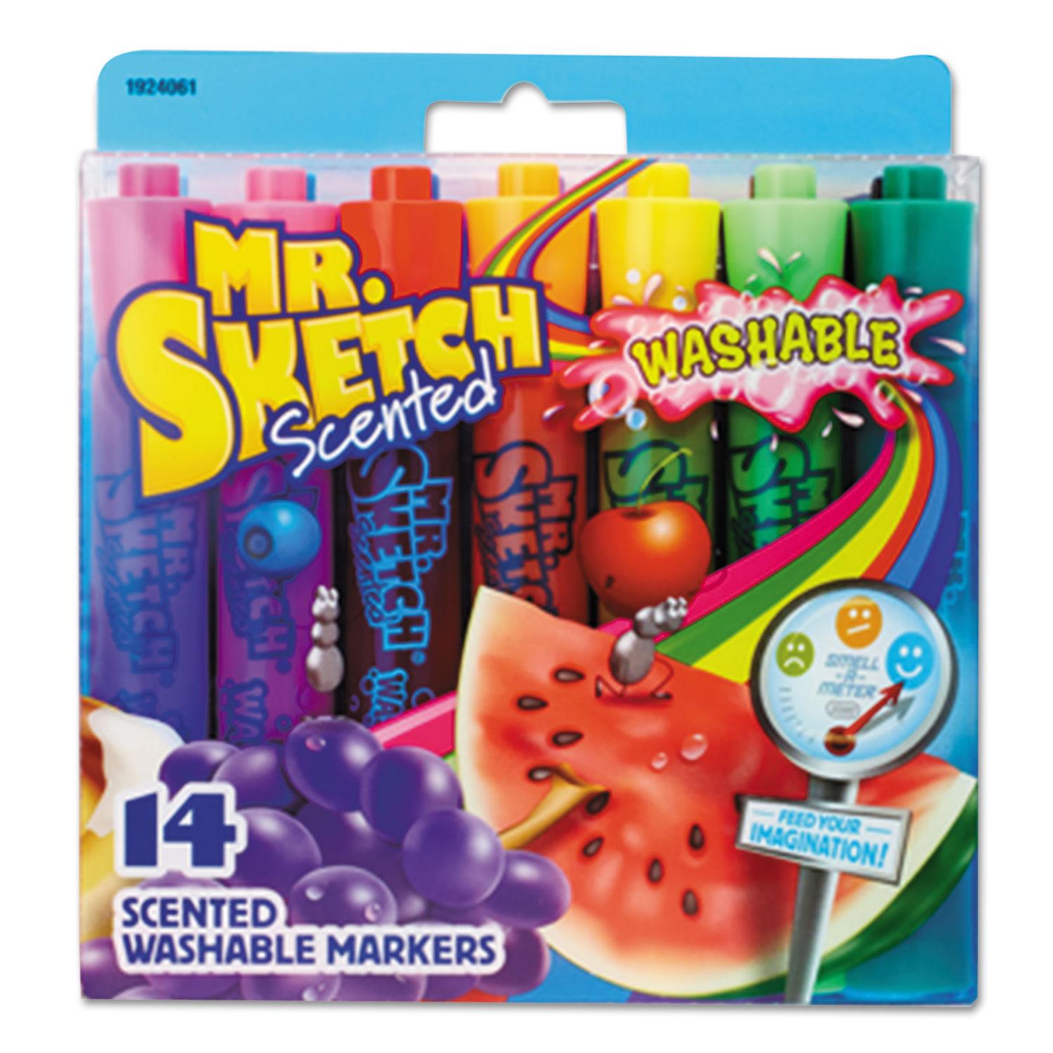 Mr. Sketch® Washable Markers, Chisel, Assorted Colors, 14/Set
