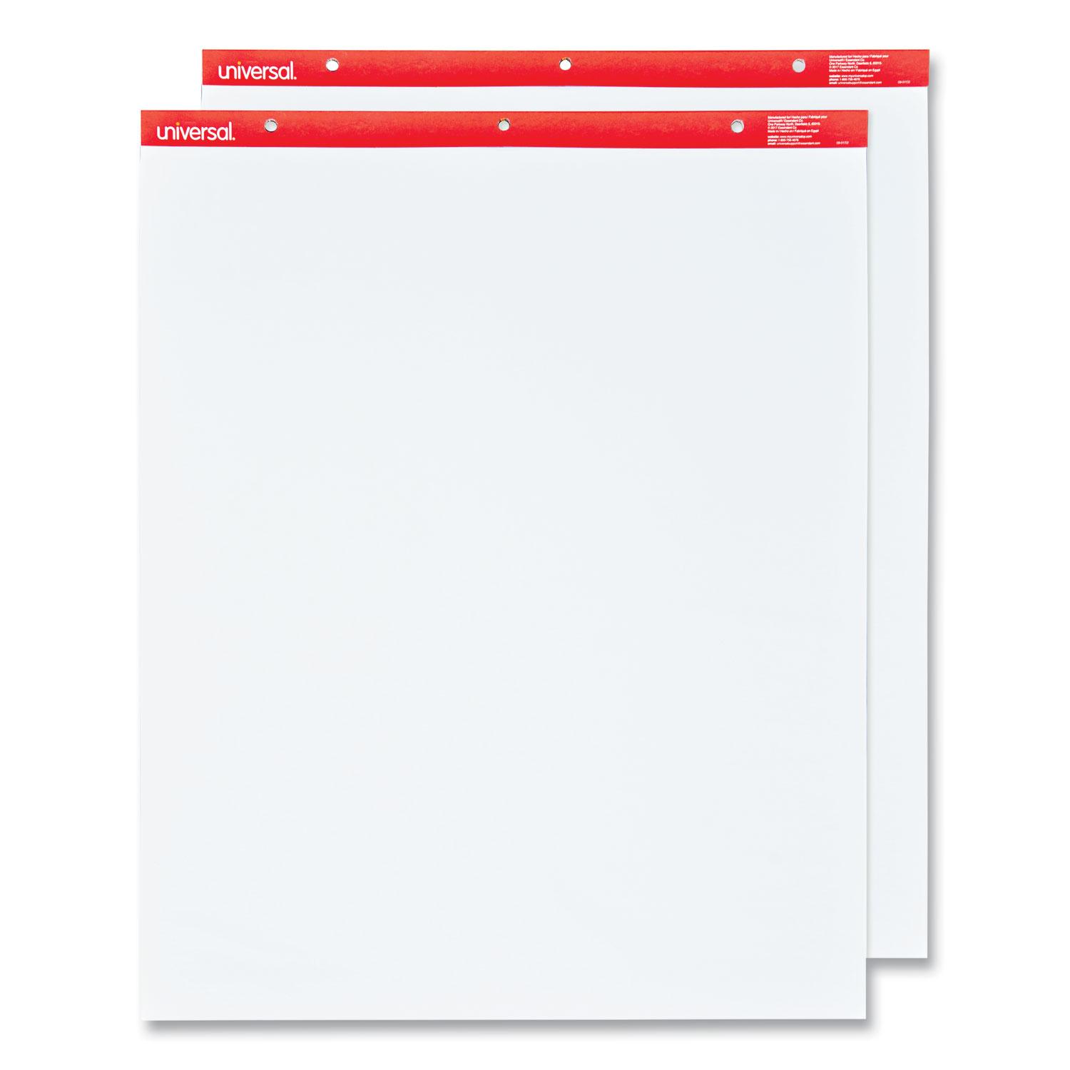 Universal™ Easel Pads/Flip Charts, Unruled, 27 x 34, White, 50 Sheet 2/Carton