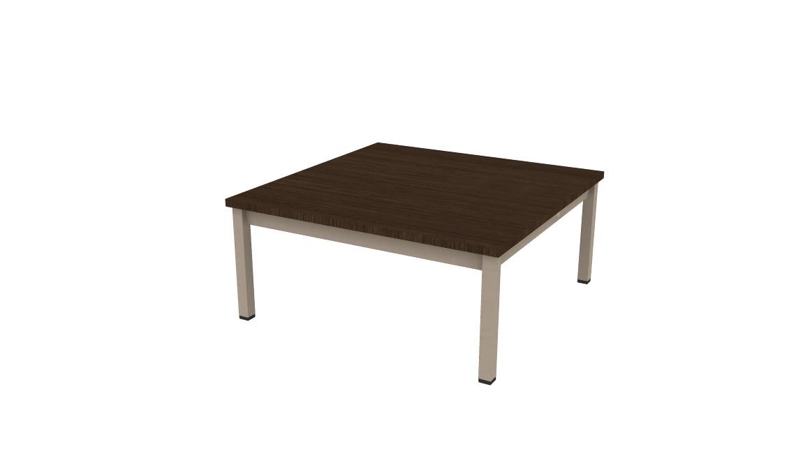 K-Series Magazine Table 36 x 36 SQ x 16.25H, Thermofoil: 994 Coffee, Frame Finish: 540 Pewter