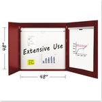 Conference Cabinet, Porcelain Magnetic, Dry Erase, 48 x 48, Cherry