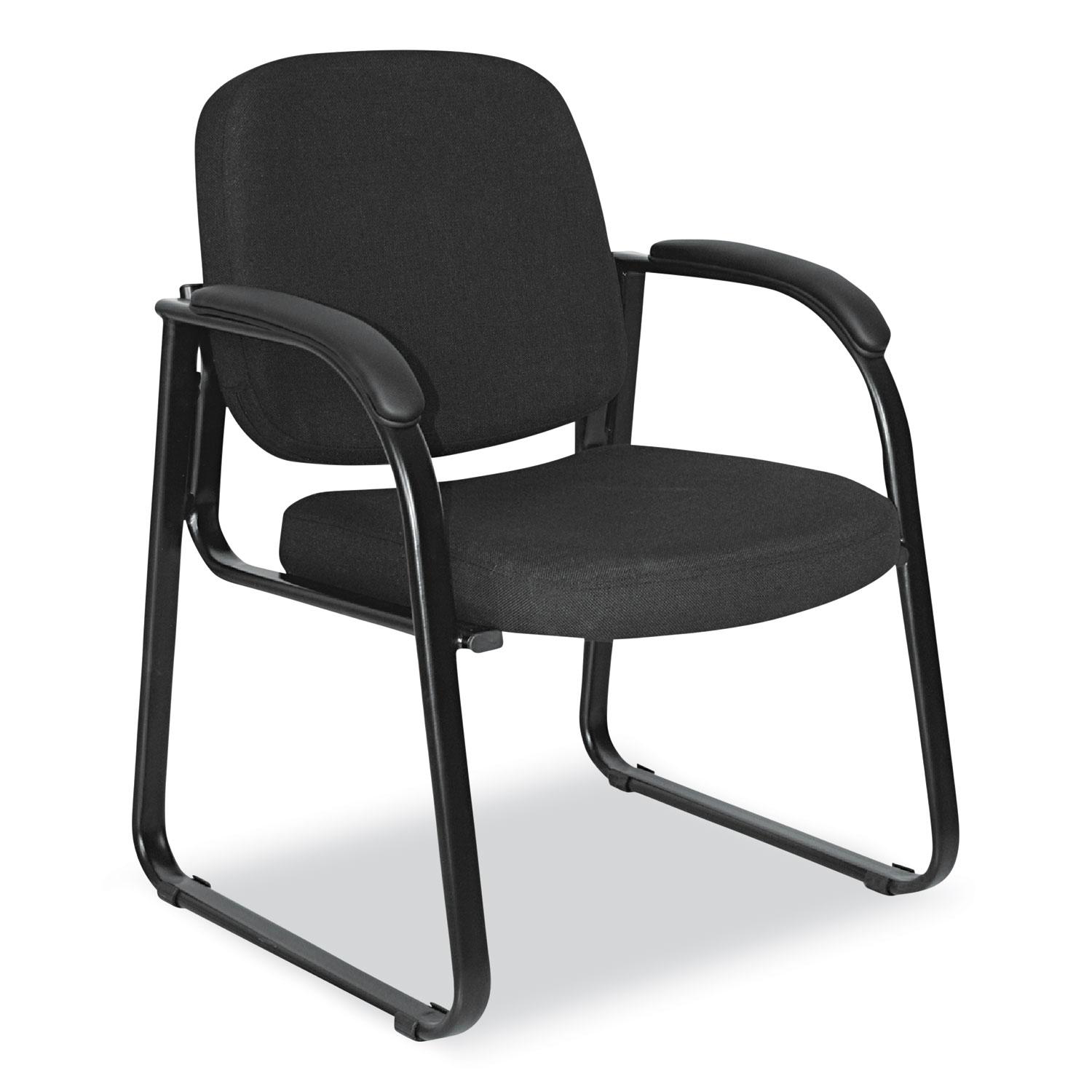 Alera Reception Lounge Series Sled Base Guest Chair, Black Fabric