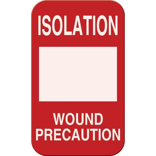 Magnetic Isolation, Wound Precaution Sign, Red with White Letters, 3