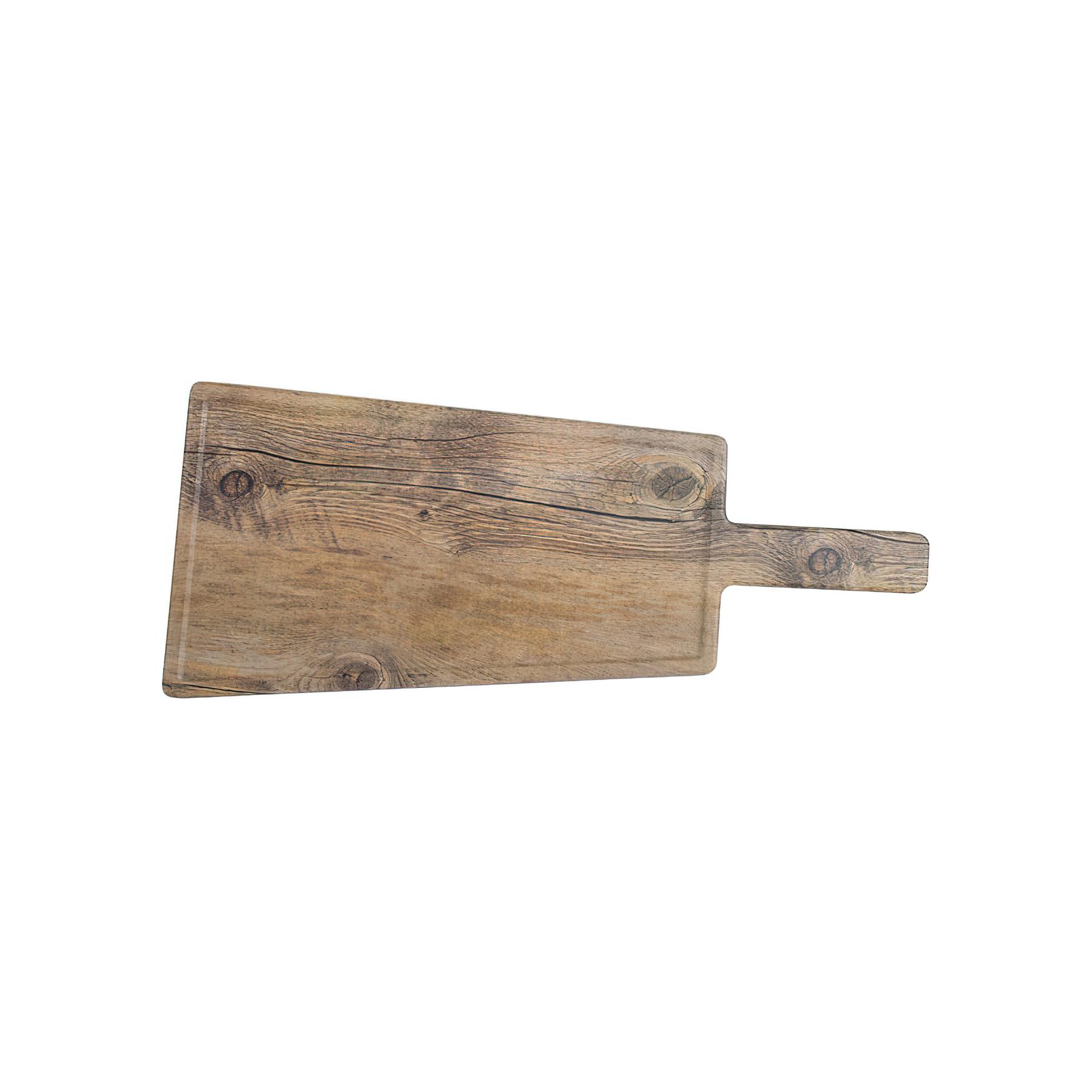Melamine Faux Oak Wood Display with Foot, Ridge and Handle, Oakwood