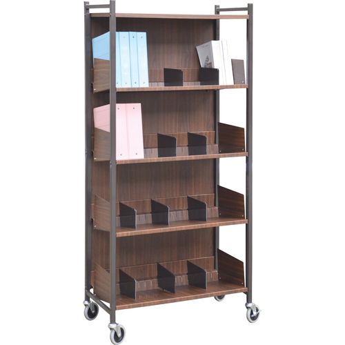 Versa Open Chart Rack - 4 Shelves - Woodgrain (4KF22) | Direct Supply