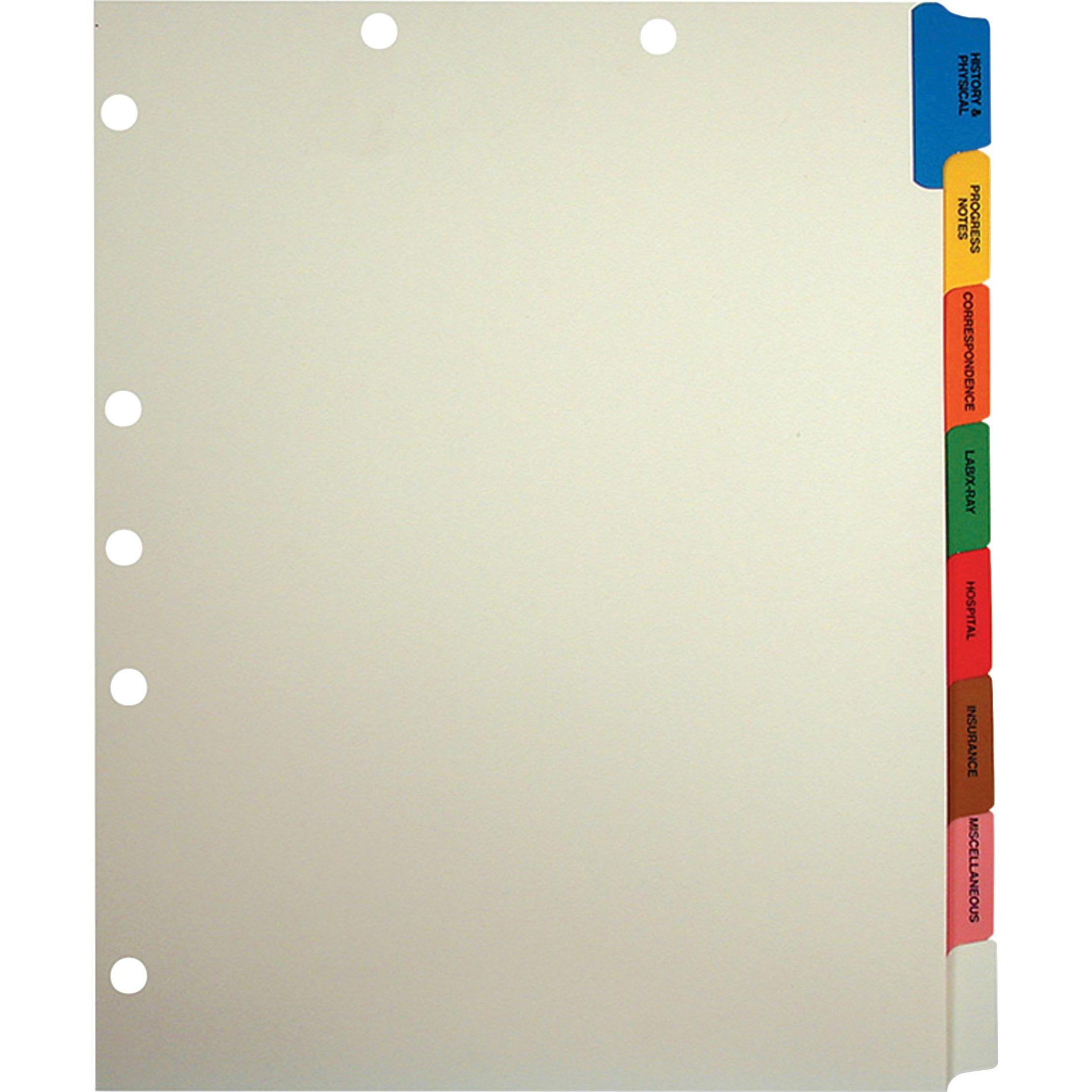 Tabbies 8-Side Tab Medical Chart Index Set (Pack of 40)