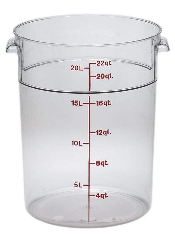 Round Container, Clear, 22 Quart