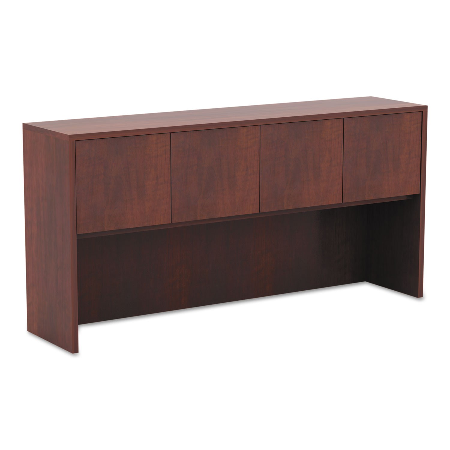 Alera Valencia Series Hutch with Doors, 64-3/4"W x 15"D x 35-1/2"H, Medium Cherry