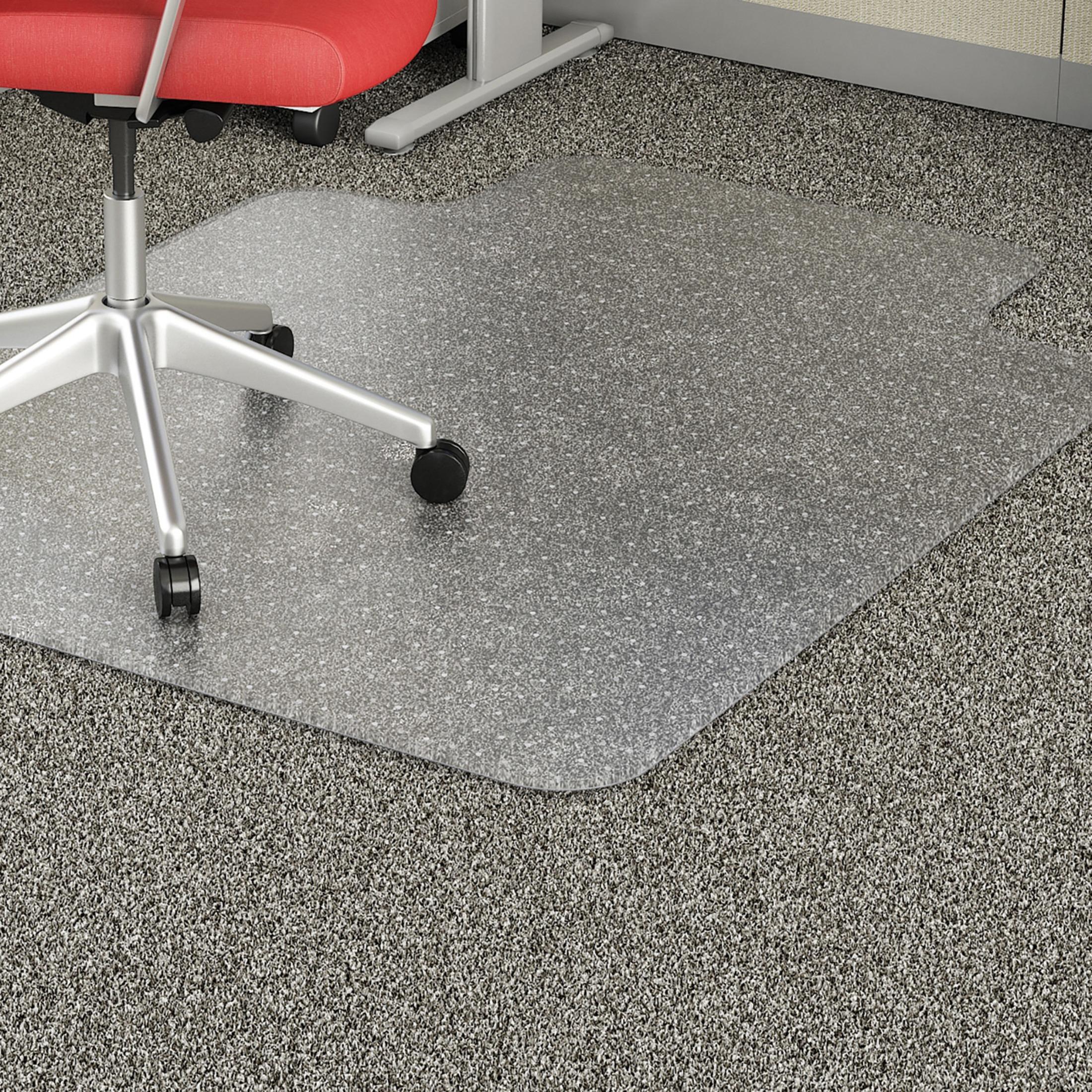 Economy Chairmat, Low Pile, Std. Lip 19"x10", 36"x48", Clear