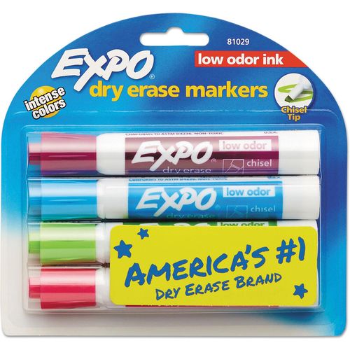 EXPO Dry Erase Marker, Chisel Tip, Red, 12 ct