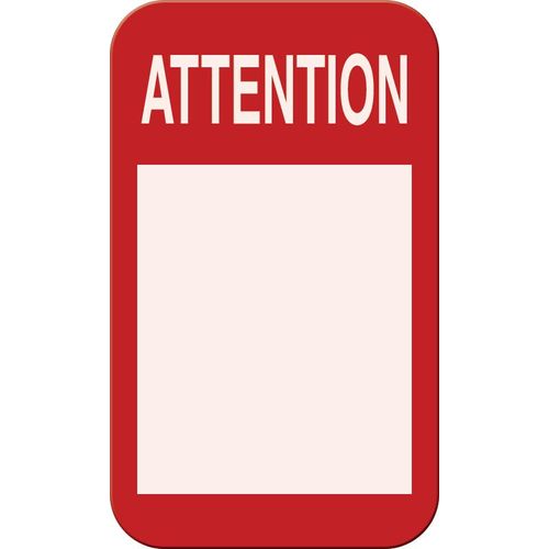 Magnetic Attention Sign Blank Area Red With White Letters 3 X 5