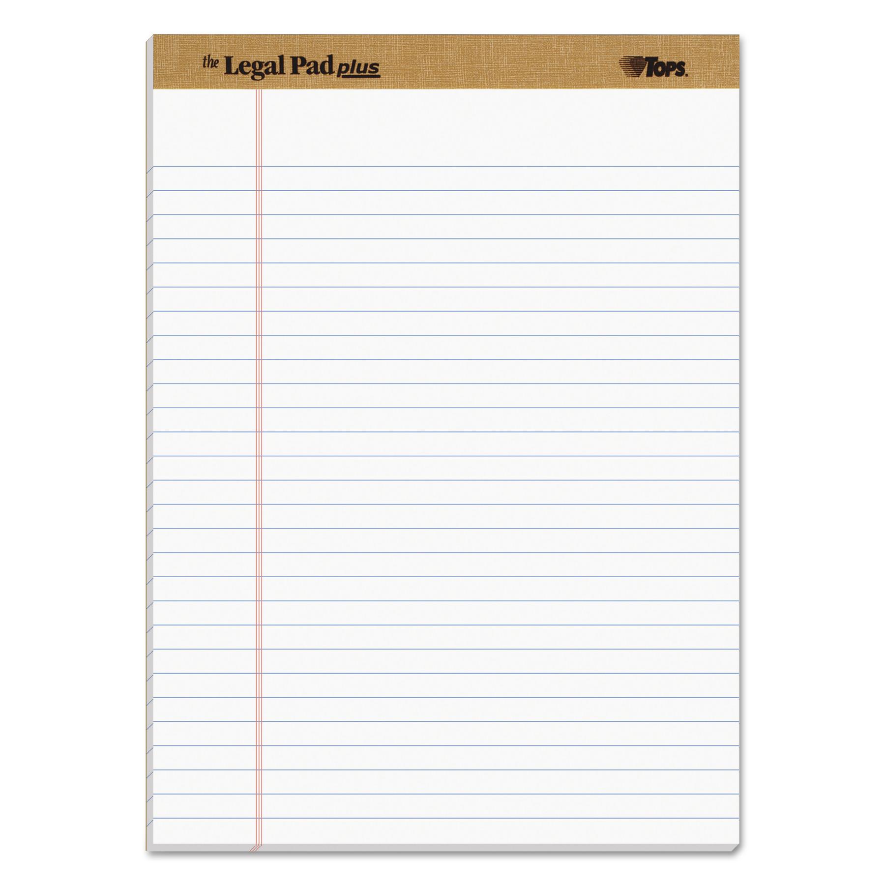 "The Legal Pad" Ruled Pads, Legal/Wide, 8 1/2 x 11 3/4, White, 50 Sheets, Dozen