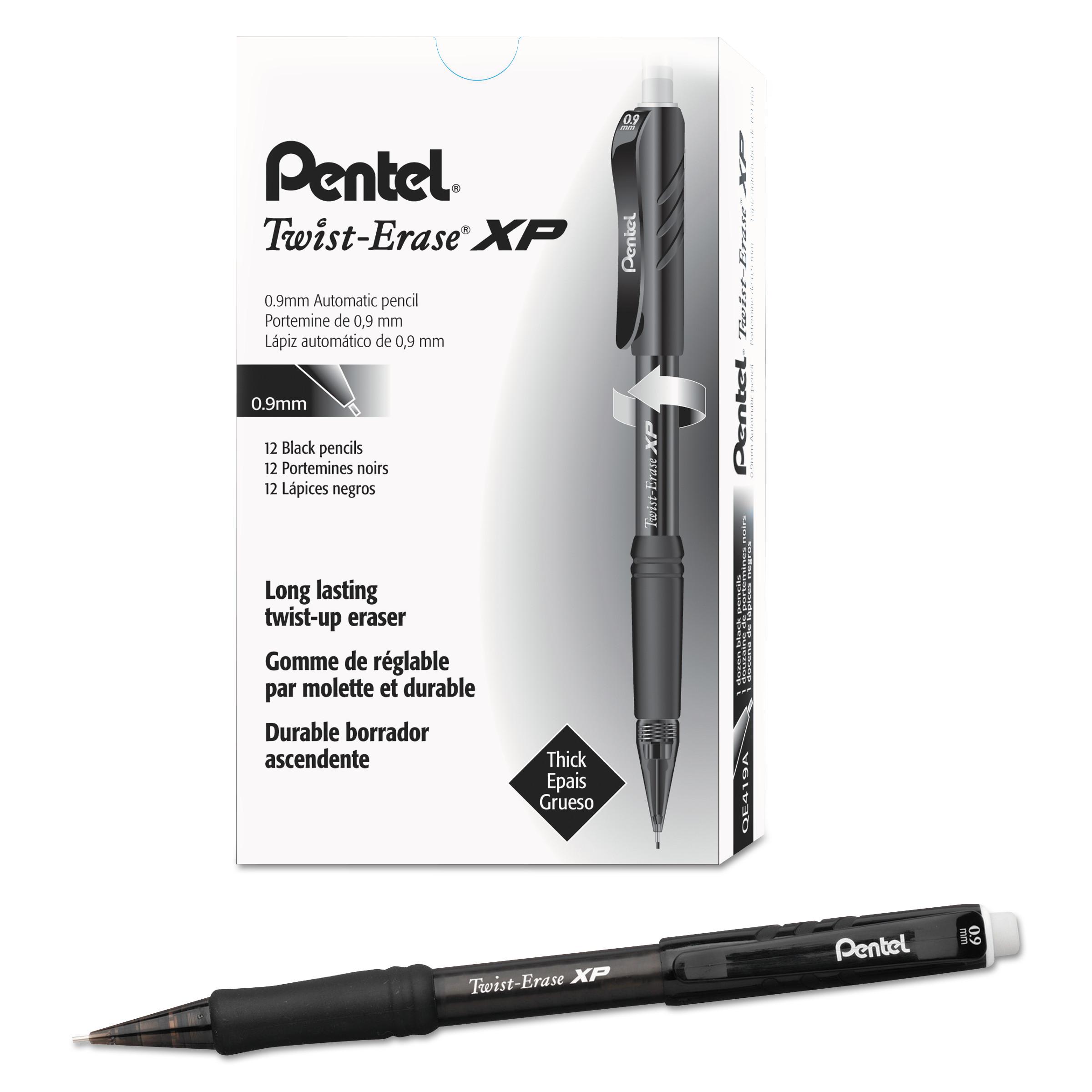 Pentel® Twist-Erase EXPRESS Mechanical Pencil, .9mm, Black, Dozen
