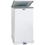 Powdercoat Step Can, 24 Gallon, Square Germ Fighter Plastic Liner