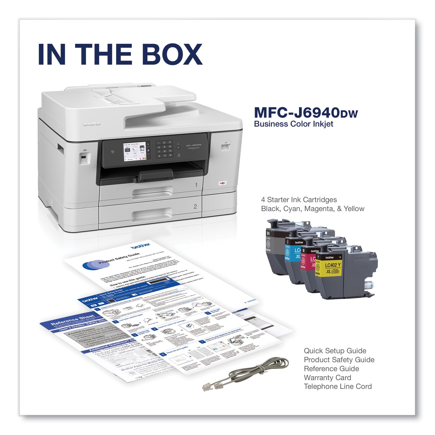 "MFC-J6940DW Color All-in-One Inkjet Printer, Copy/Fax/Print/Scan"