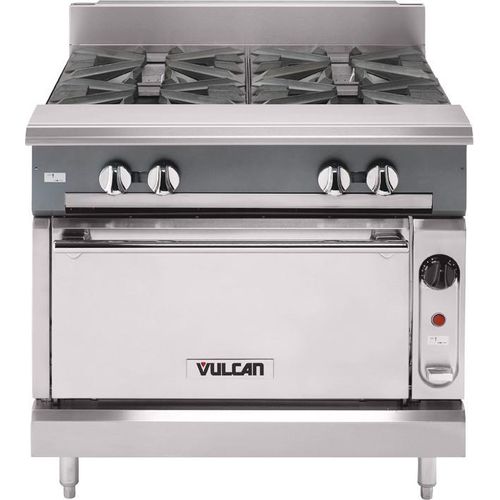 Heavy-Duty Gas Range, Four Burners, Standard Oven - Gas Type: Natural Gas