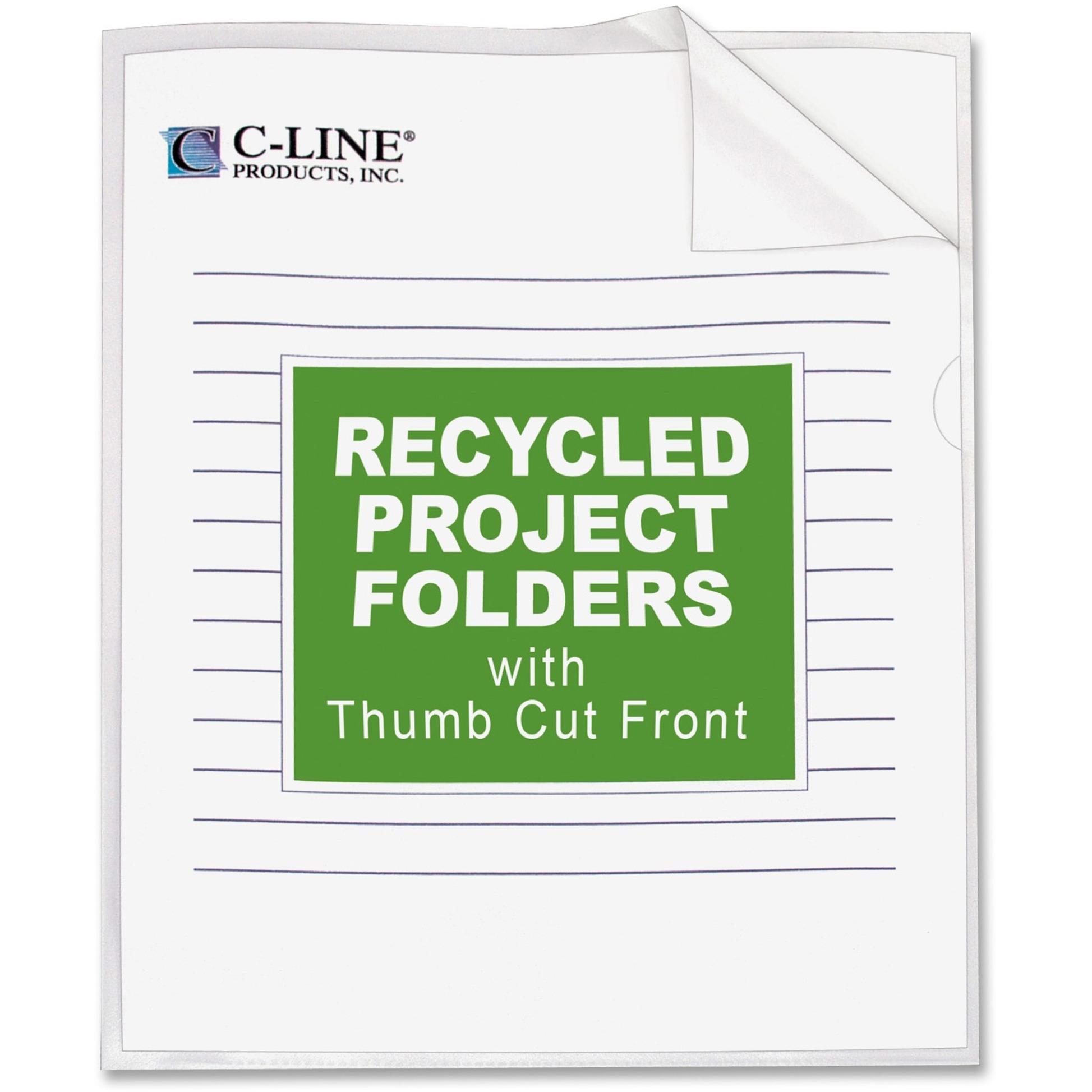Project Folders, 11"x8-1/2", 25/BX, Clear