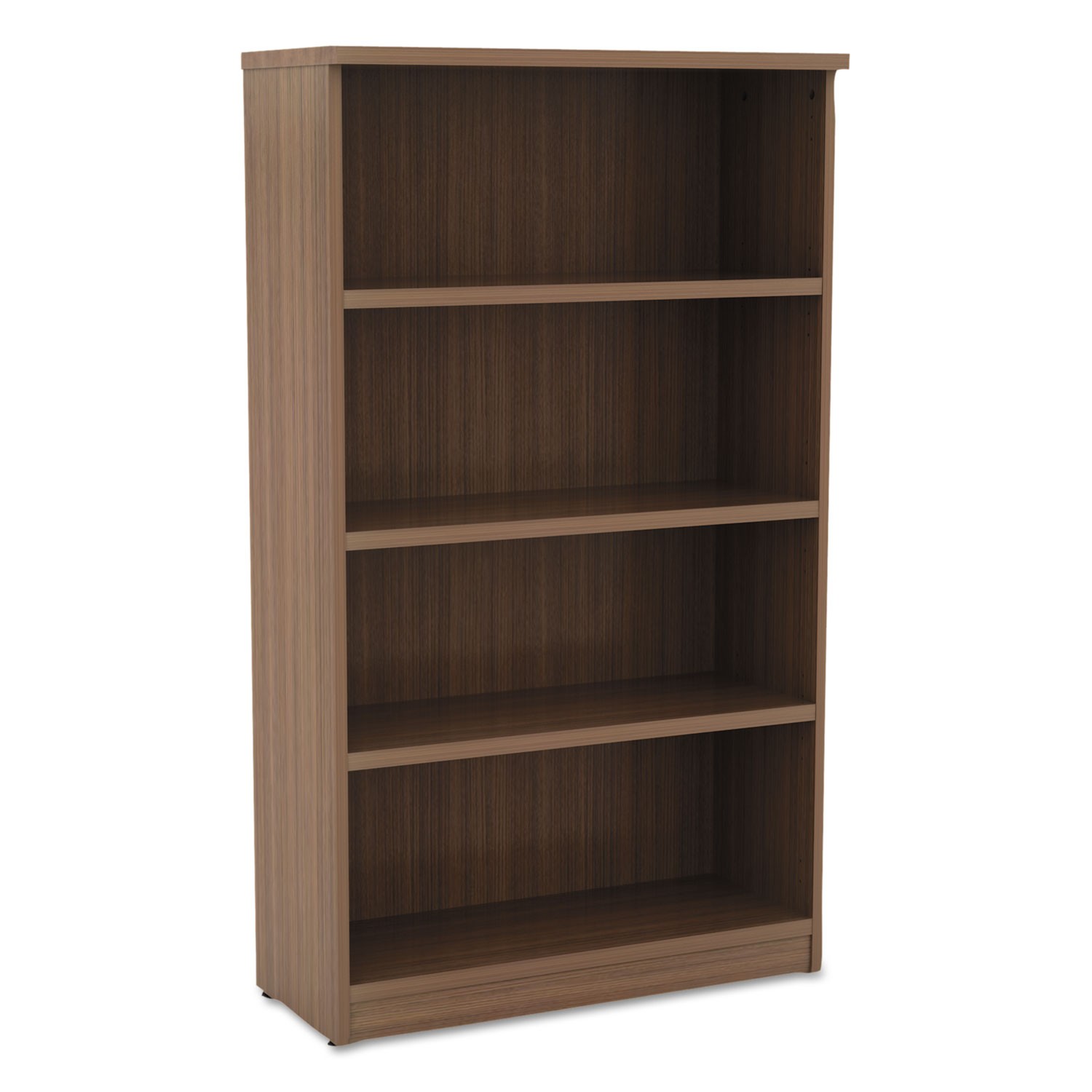 Alera Valencia Series Bookcase, Four-Shelf, 31-3/4"W x 14"D x 55"H, Modern Walnut