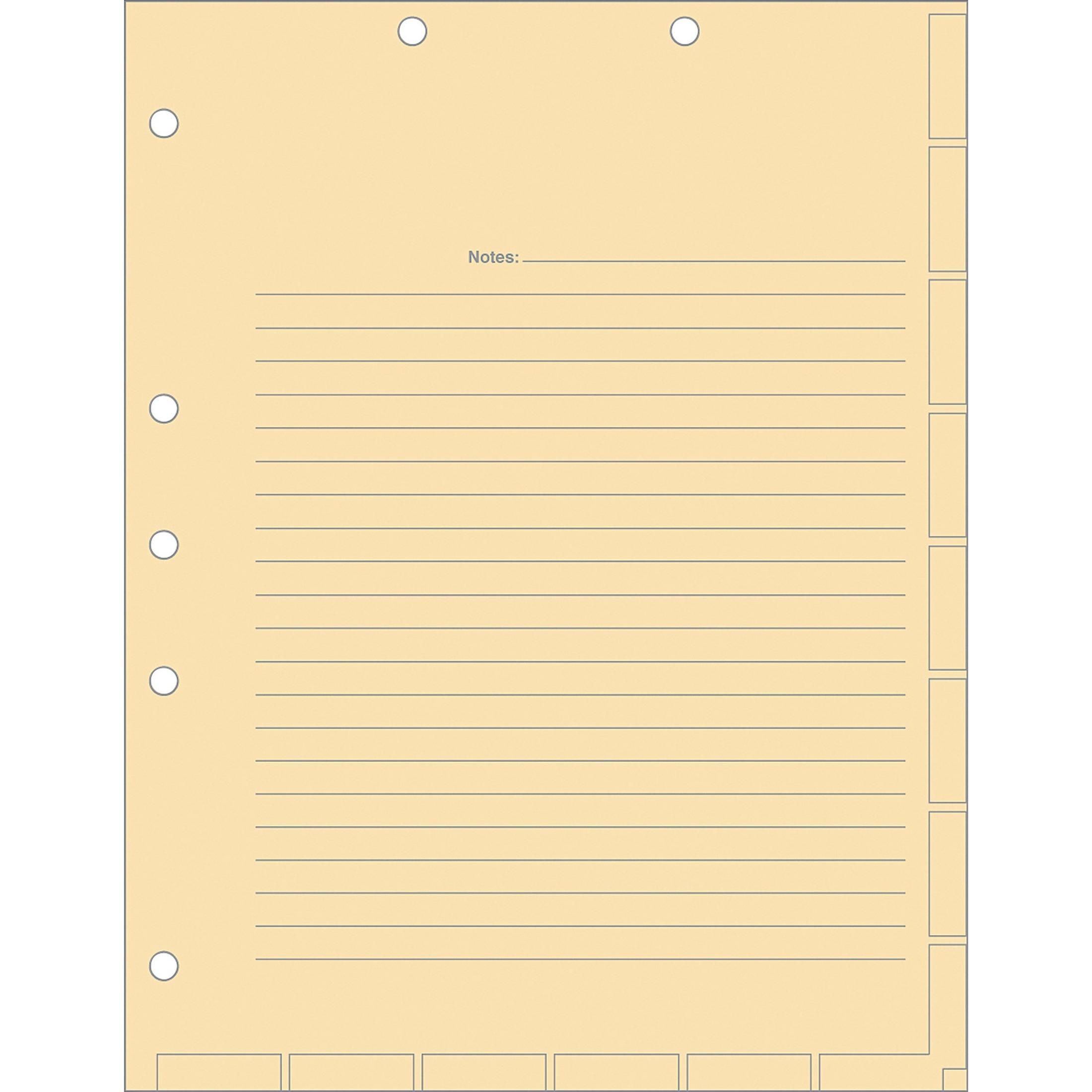 Tabbies 7-hole Manila Chart Divider Sheets (Pack of 400)