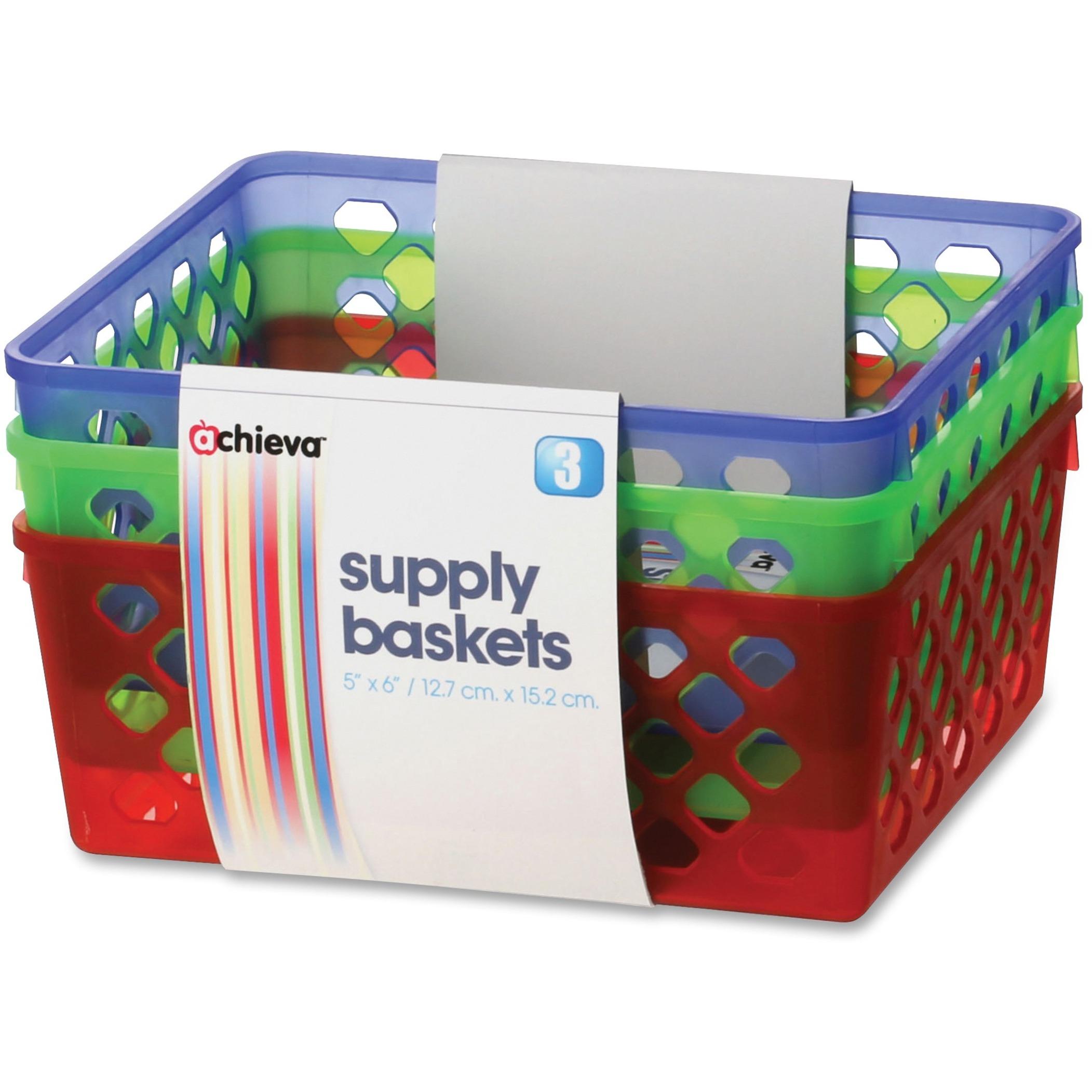 Supply Baskets, Medium, 5"x6", 3/PK, AST