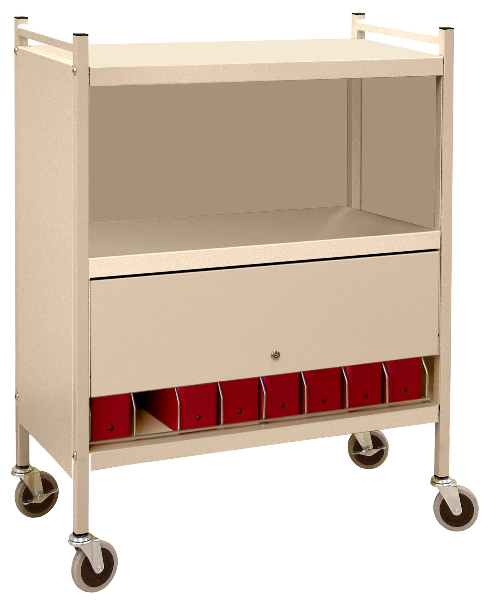 Standard Mobile Three-Shelf Library Chart Rack for Jumbo Binders (18 ...