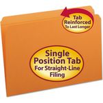 Smead File Folders, Straight Cut, Reinforced Top Tab, Legal, Orange, 100/Box