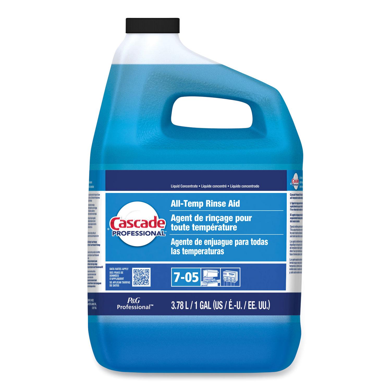 Cascade Professional™ All-Temp Rinse Aid, Fresh, 1 gal, 2/Carton