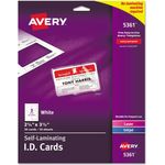 Avery® Laminated Laser/Inkjet ID Cards, 2 1/4 x 3 1/2, White, 30/Box