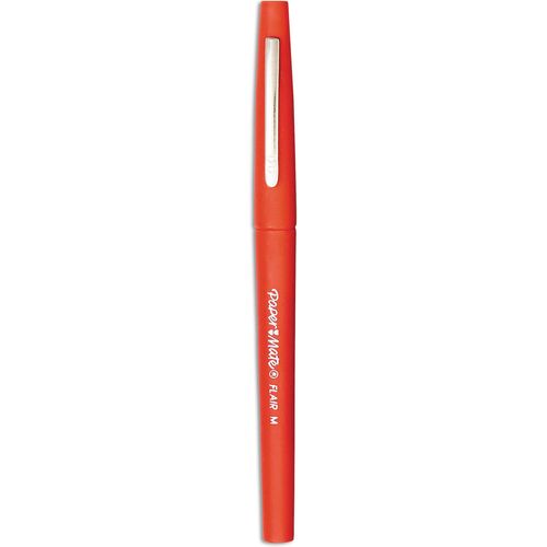 Paper Mate Point Guard Flair Needle Tip Stick Pen Red Ink 0.7mm Dozen  8420152