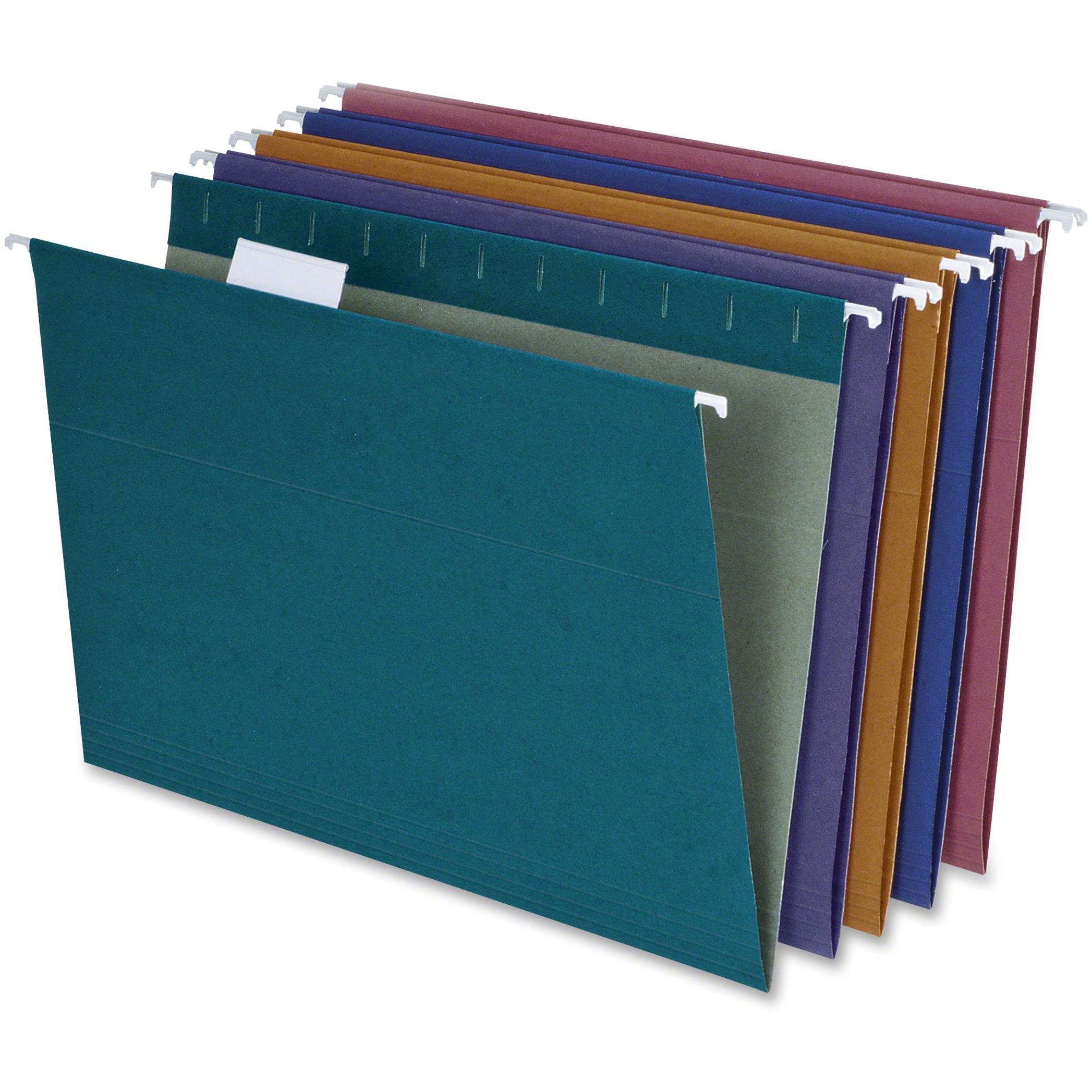 Hanging File Folders,100% Rcyld,3/4" Exp,LTR,20/BX,Jewel,AST