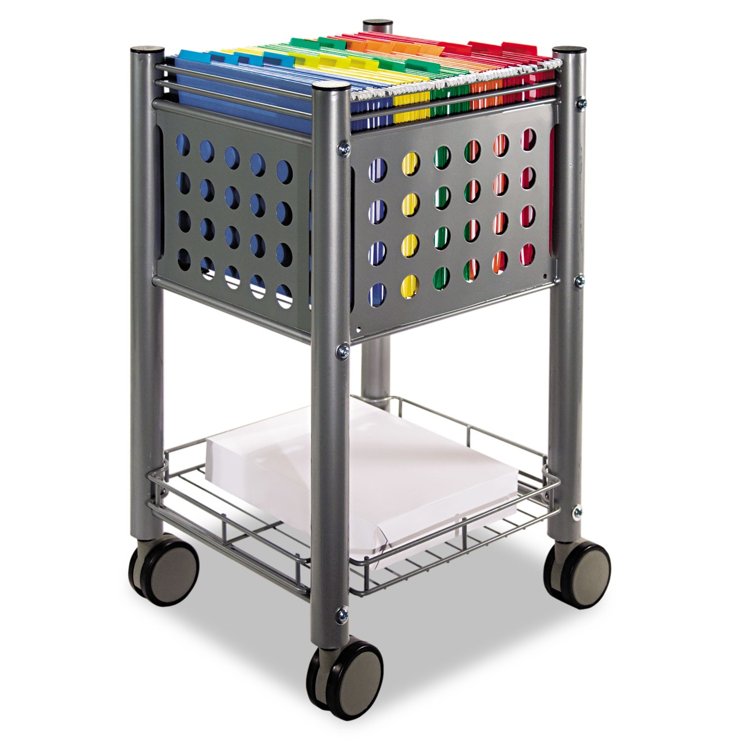 Sidekick File Cart, One-Shelf, 13 3/4w x 15 1/2d x 26 1/4h, Matte Gray