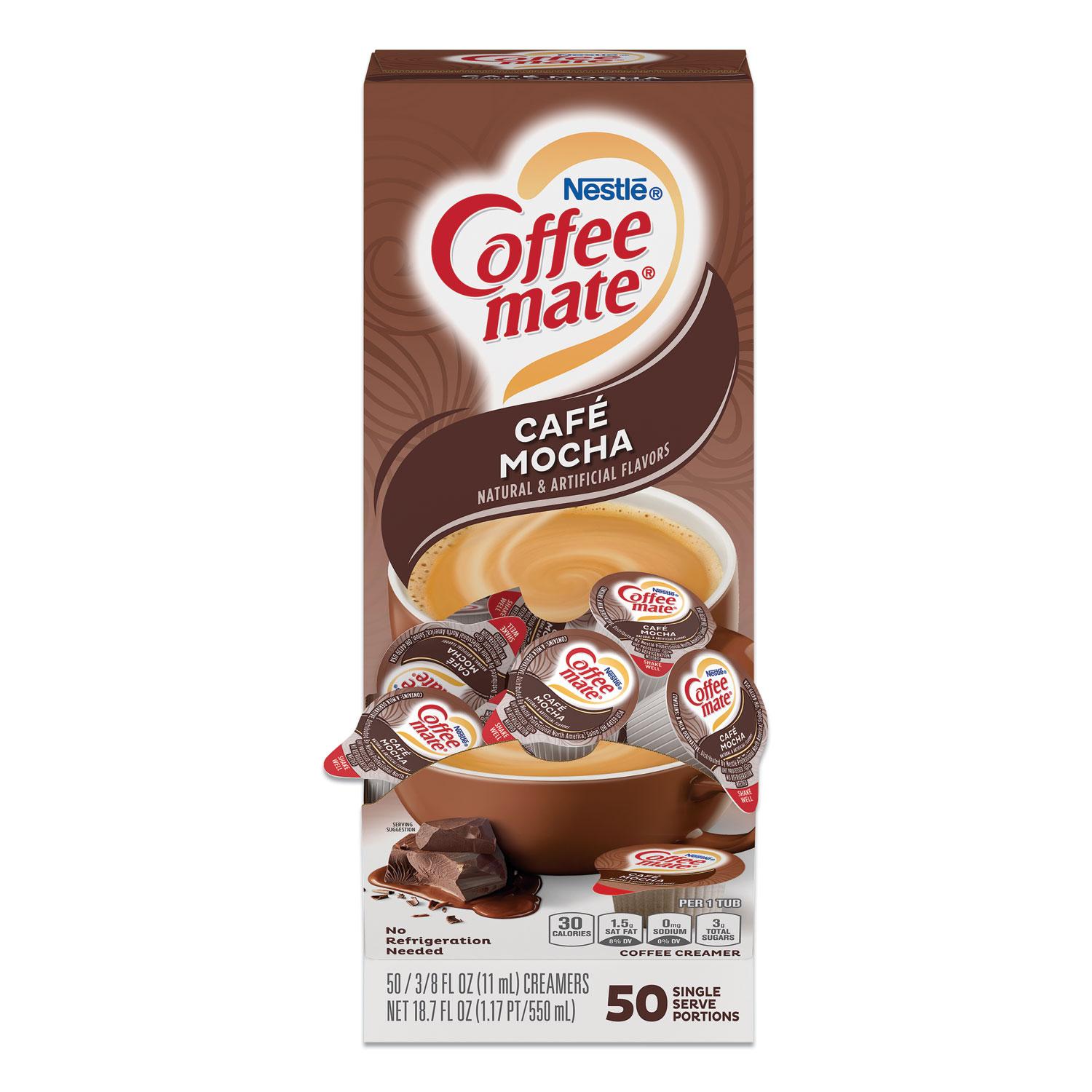 Coffee mate® Liquid Coffee Creamer, Café Mocha, 0.375 oz Cups, 50/Box