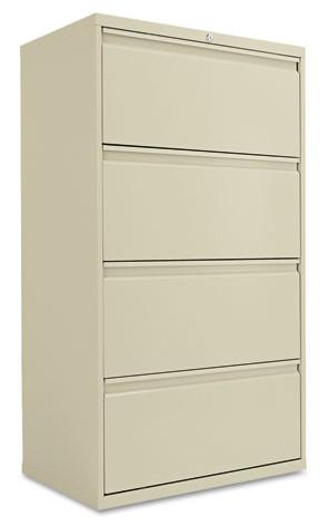 Four-Drawer Lateral File, 36"W - Cabinet Finish: Black