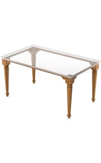 Four-Leg Dining Table Base Assembly, Turned Leg, Cove Apron, 42"x96"