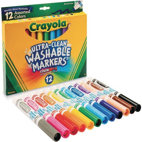 Crayola Ultra-Clean Washable Markers - Fine Line Tip - 24 Assorted