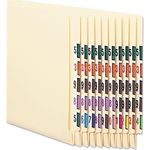 Smead Single Digit End Tab Labels, Color 0-9 Assortment, 500/Roll, 5000 Labels/Box