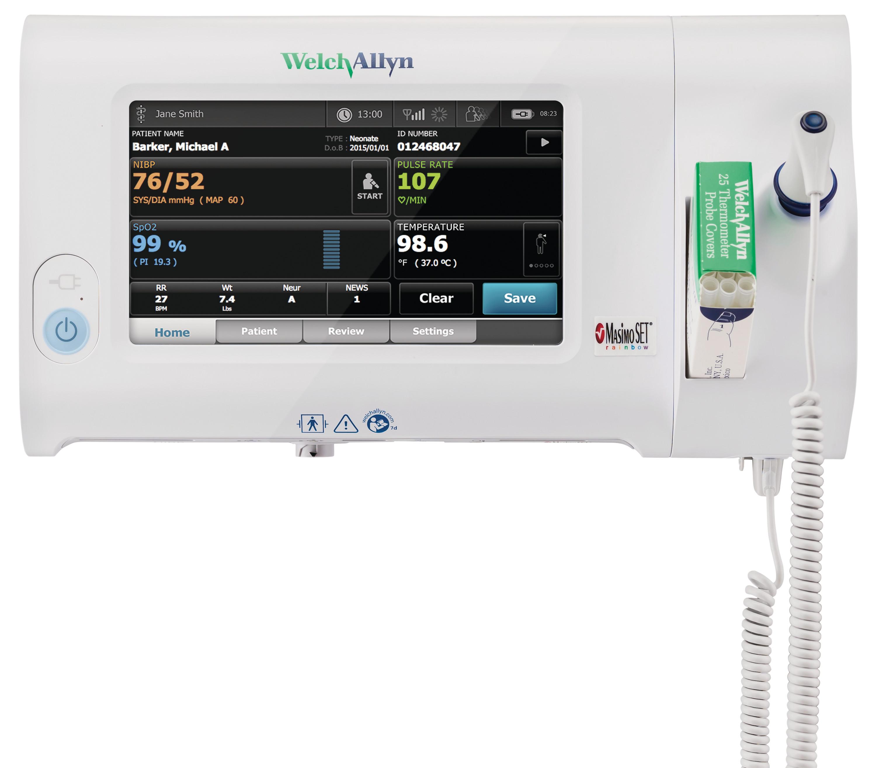 Welch Allyn Connex 7300 Spot Monitor with SureBP Non-invasive Blood Pressure, Nonin SpO2, SureTemp Plus Thermometer