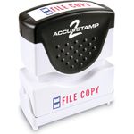 Pre-Inked Shutter Stamp, Red/Blue, FILE COPY, 1 5/8 x 1/2