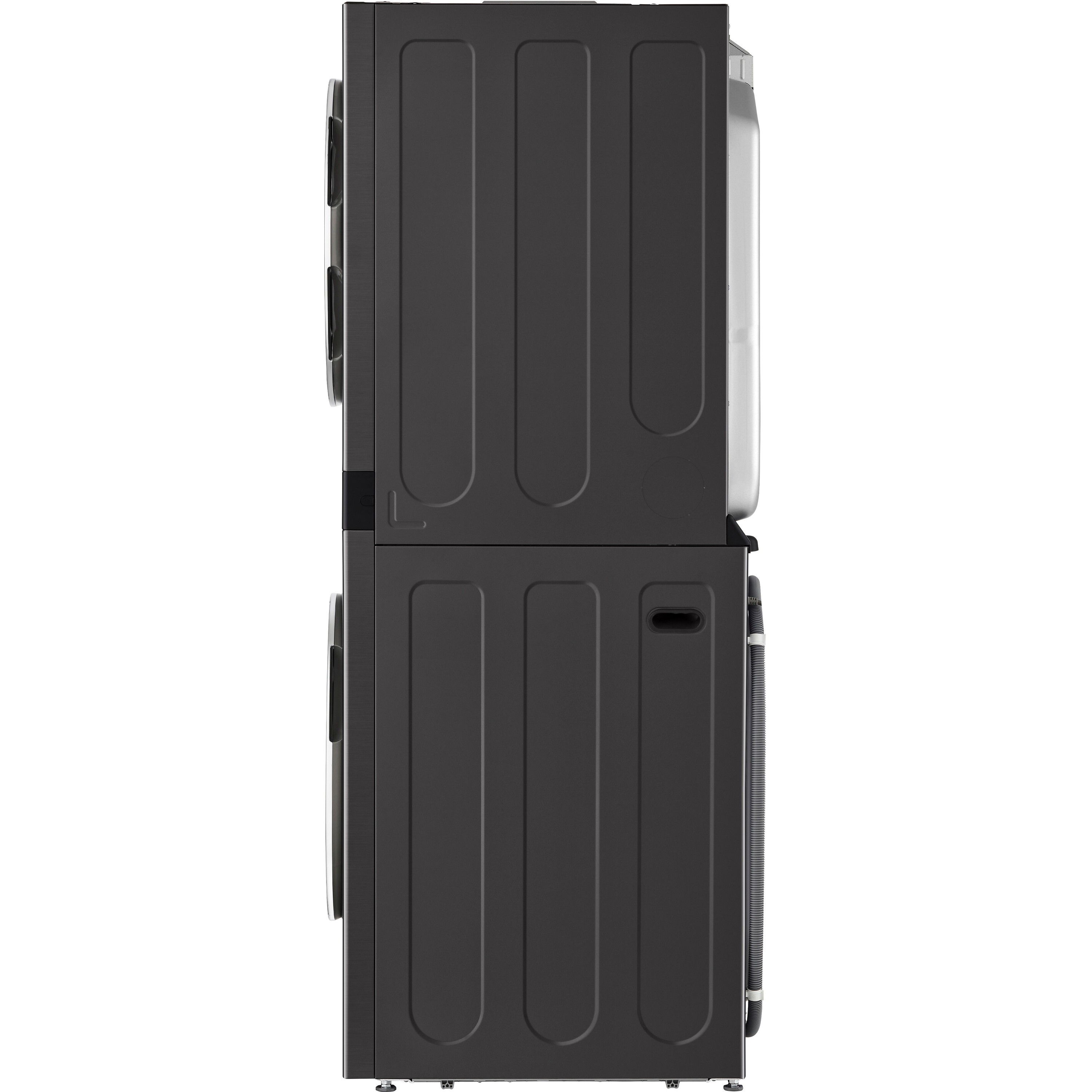 LG Single Unit Electric WashTower with Center Control, Black Steel