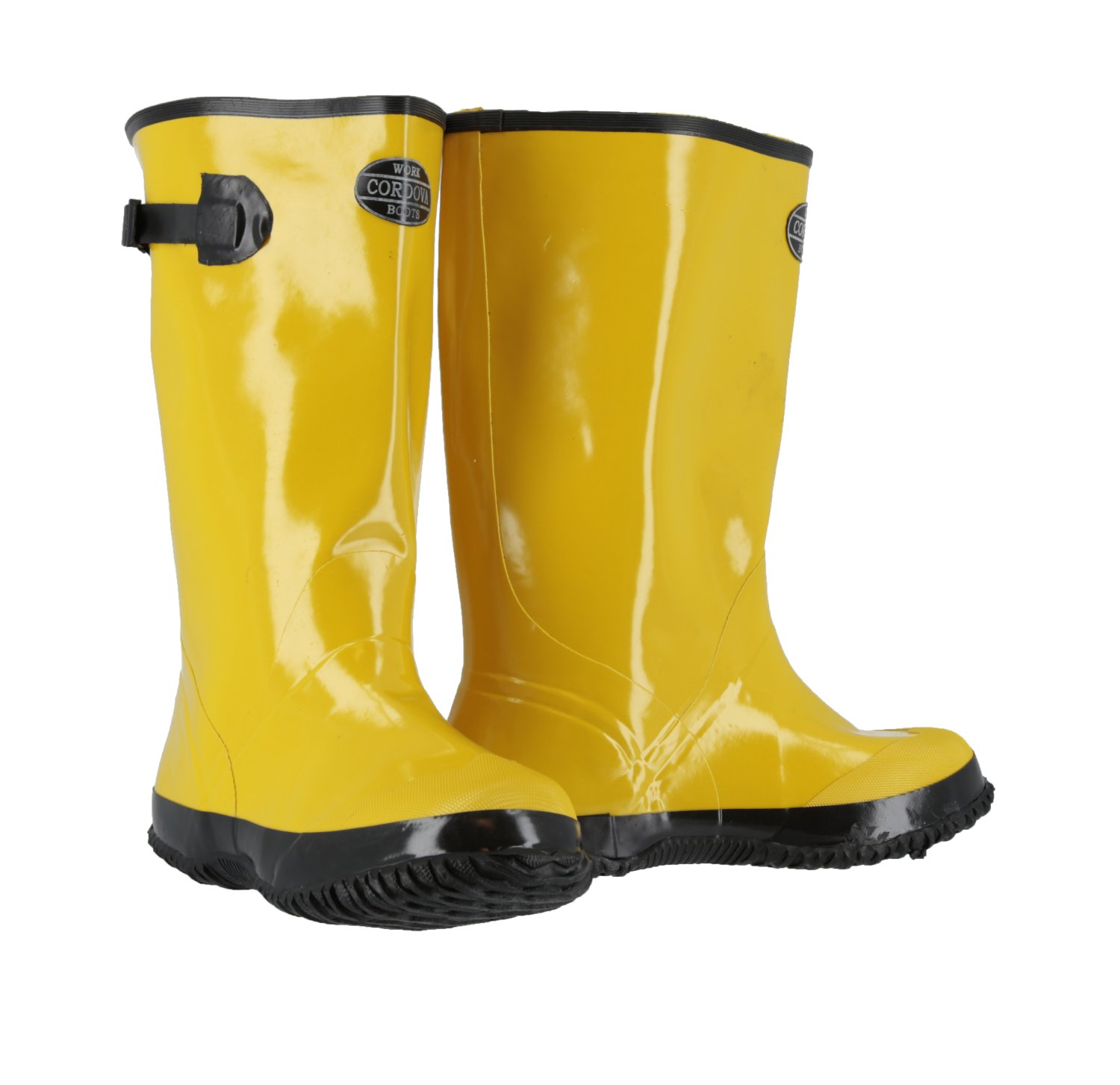 Shower Boots, 17in. Yellow Latex (Rubber) Pullover Slush Boot with