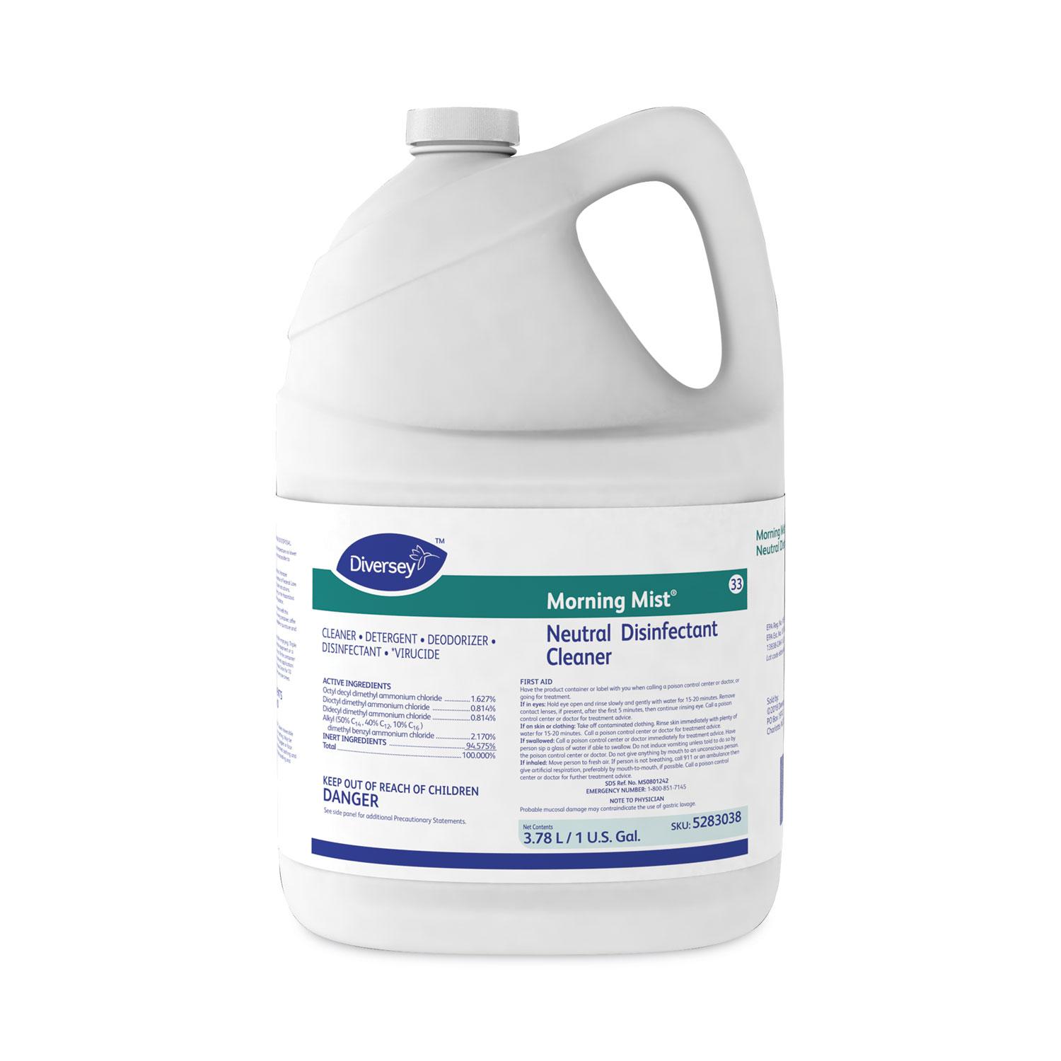 Diversey™ Morning Mist Neutral Disinfectant Cleaner, Fresh Scent, 1gal Bottle