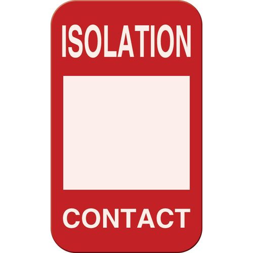 Magnetic Isolation, Contact Sign, Red with White Letters, 3