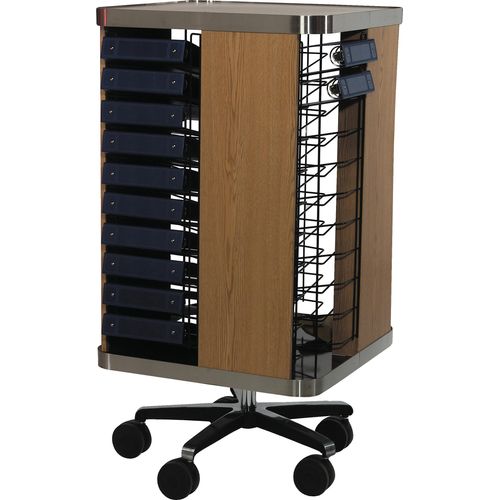 Square Mobile Floor Revolving Chart Rack, Holds 44 Top-Open Binders ...