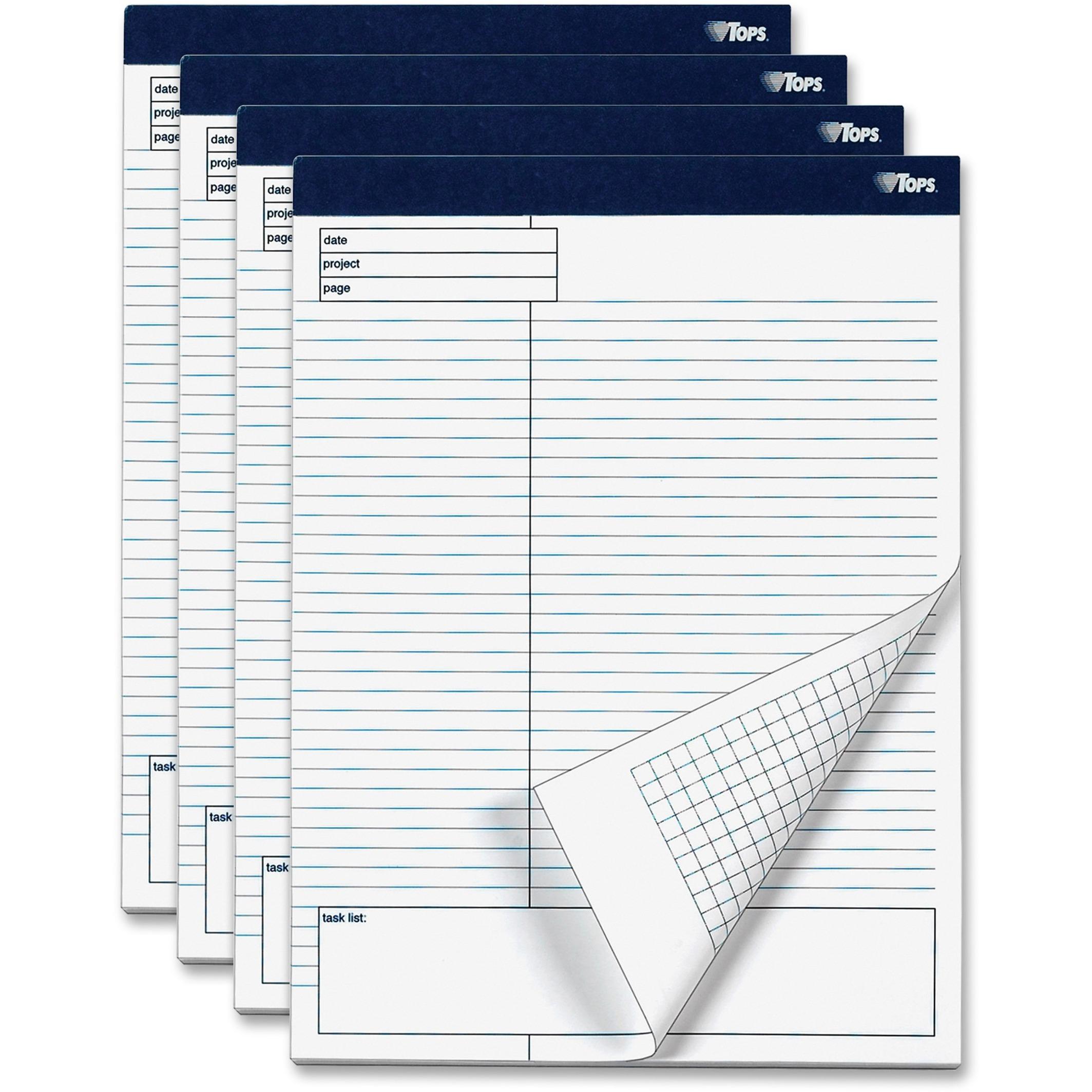 Planning Pad,w/Margin Task List,8-1/2"x11-3/4",4/PK,40/SH,WE