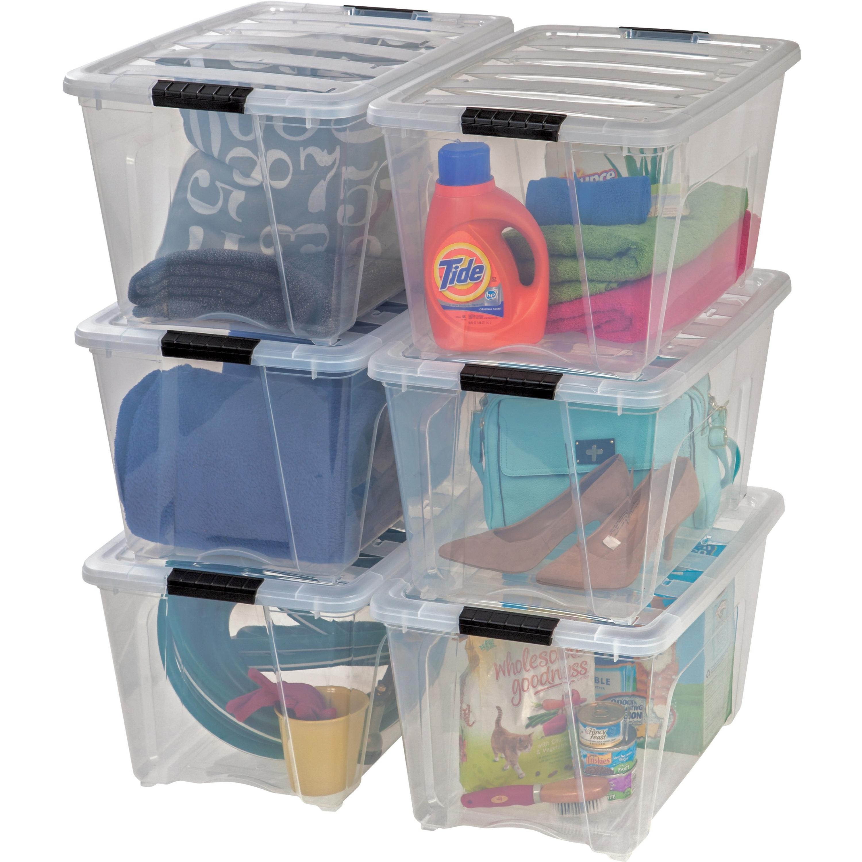 Stack and Pull Box, 53-Quart, 16-1/2"Wx22"Lx13"H, 6BX/CT, CL