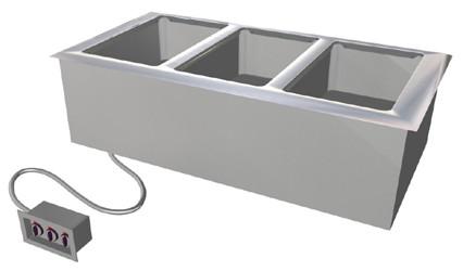 3-Well Hot Food Drop-In Unit, Electric - Voltage: 120 V